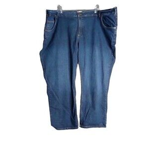 Woman Within Straight Leg Dark Wash Jeans Womens Size 30W Petite